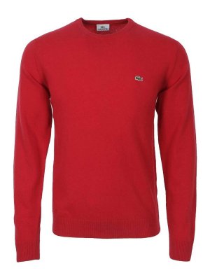 LACOSTE: Strickpullover mit Rundhalsausschnitt - Rundhalspullover - Rot