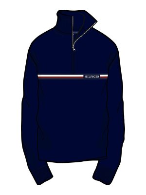 TOMMY HILFIGER: crew necks - Blue Shirt