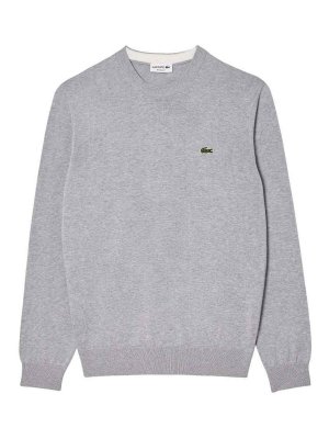 LACOSTE: Strickpullover mit Rundhalsausschnitt - Rundhalspullover - Grau