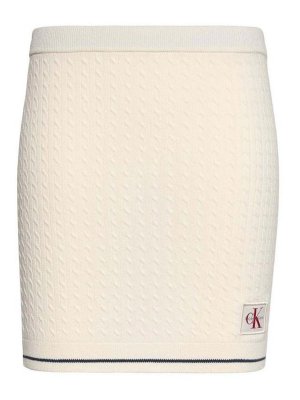 CALVIN KLEIN: Knee length skirts & Midi - Cream skirts