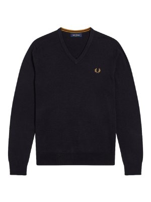 FRED PERRY: maglia collo a v - Maglie Blu