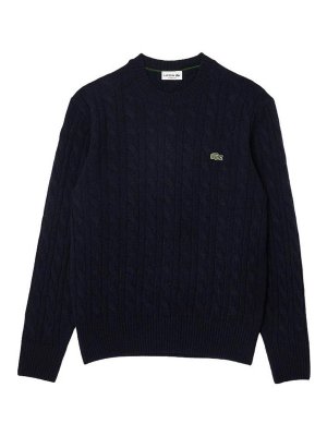 LACOSTE: Strickpullover mit Rundhalsausschnitt - Rundhalspullover - Blau