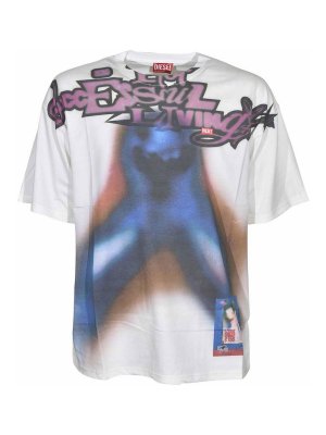 DIESEL: Tシャツ - Tシャツ - ライトグレー