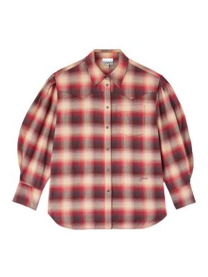 GANNI: camicie - Camicia a quadri in flanella