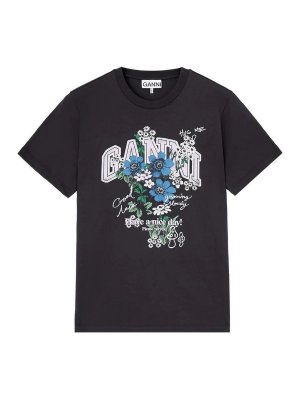 GANNI: Camisetas - Camiseta - Negro