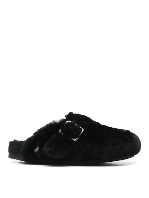 BIRKENSTOCK: sandals - Boston Sk1 1774 Shearling Black Laf