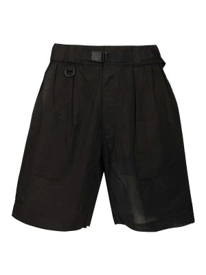 Y-3: Trousers Shorts - Cotton Blend Cargo Bermuda Shorts