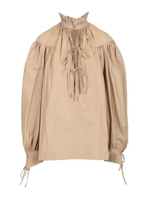 DRIES VAN NOTEN: blouses - Cotton Poplin Blouse With Ruffles
