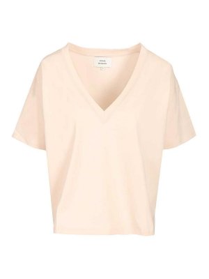 LOULOU STUDIO: t-shirt - Maglietta con scollo a V
