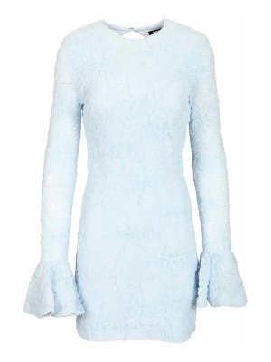 ROTATE Birger Christensen: flared jeans - Blue Mesh Mini Dress With Ruffles