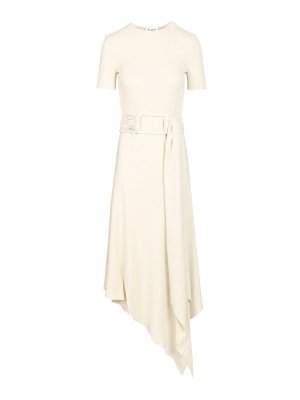 Alaïa: crew necks - Jersey Dress With Belt