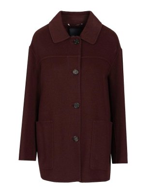 S MAX MARA: Abrigos cortos - Abrigo Corto - Rojo Oscuro