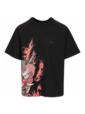 Y-3: Tシャツ - Tシャツ - 黒
