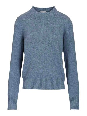 BOTTEGA VENETA: Suéteres con cuello pico - Suéter Cuello Redondo - Azul Claro