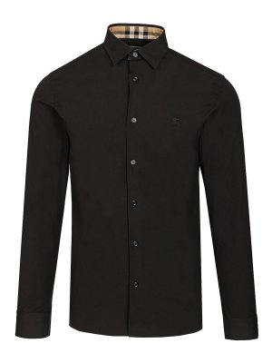 BURBERRY: shirts - Slim Fit Shirt In Stretch Cotton