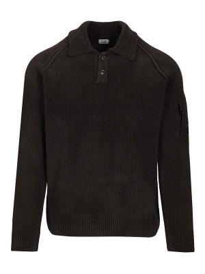 C.P. COMPANY: polo shirts - Polo Sweater Made Of Cotton Chenille
