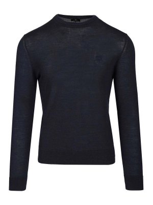 ETRO: Strickpullover mit Rundhalsausschnitt - Rundhalspullover - Blau