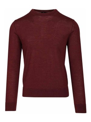 ETRO: Strickpullover mit Rundhalsausschnitt - Rundhalspullover - Dunkelrot