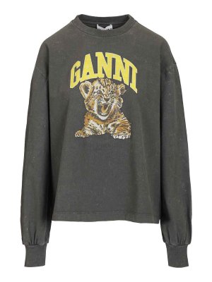 GANNI: T-shirts - T-Shirt - Schwarz