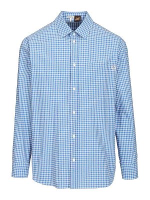 LOEWE: shirts - Lightweight Textured Checked Cotton Shirt
