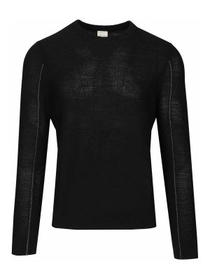 PAUL SMITH: Strickpullover mit Rundhalsausschnitt - Rundhalspullover - Schwarz