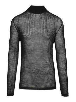 RICK OWENS: Strickpullover mit Rundhalsausschnitt - Rundhalspullover - Schwarz
