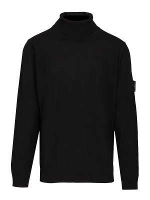 STONE ISLAND: Strickpullover mit Rundhalsausschnitt - Rundhalspullover - Schwarz