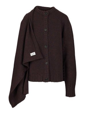 The Attico: cardigan - Cardigan Con Dettagli Drappeggiati