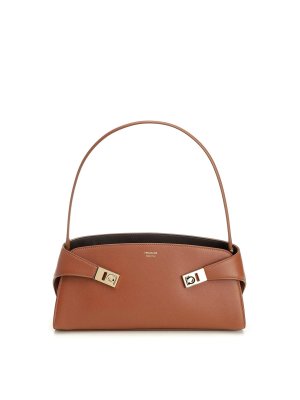 SALVATORE FERRAGAMO: shoulder bags - Hug Leather Shoulder Bag