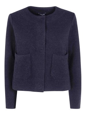 ANNECLAIRE: casual jackets - Round Neck Knitted Jacket