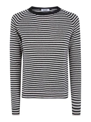 BASE: crew necks - Striped Round Neck Sweater