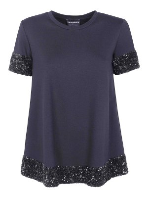 EMPORIO ARMANI: Suéteres con cuello pico - Suéter Cuello Redondo - Negro