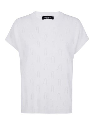 FABIANA FILIPPI: crew necks - Platinum Cap Sleeve Sweater With Embrodery