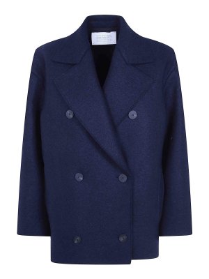 HARRIS WHARF LONDON: short coats - Women Oversized Peacoat