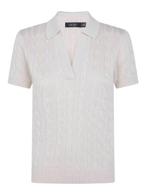 LAUREN RALPH LAUREN: Strickpullover mit Rundhalsausschnitt - Rundhalspullover - Weiß