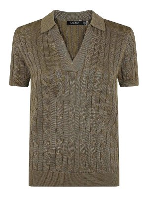 LAUREN RALPH LAUREN: Strickpullover mit Rundhalsausschnitt - Rundhalspullover - Grün