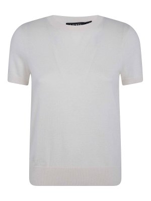 LAUREN RALPH LAUREN: Strickpullover mit Rundhalsausschnitt - Rundhalspullover - Weiß
