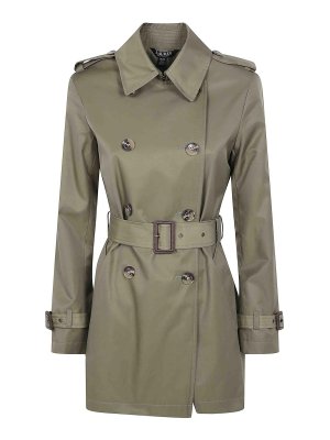 LAUREN RALPH LAUREN: trench coats - Double Breasted Belted Lined Coat