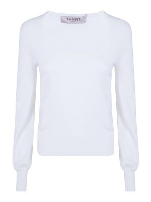 TWINSET: Pull col rond - Pull Col Rond - Blanc