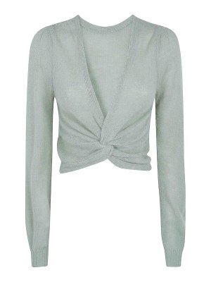 TWINSET: Suéteres con cuello pico - Suéter Cuello Redondo - Verde