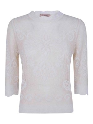 TWINSET: crew necks - Laced Top Sweater