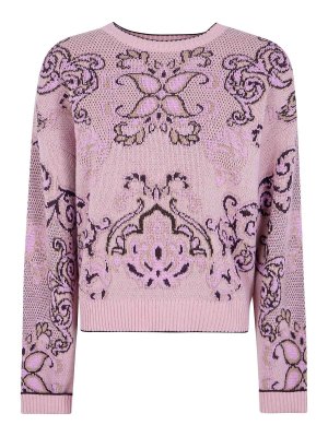 TWINSET: crew necks - Round Neck Jacquard Sweater