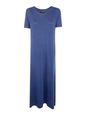ANNECLAIRE: maxi dresses - Jersey Linen Short Sleeves Long Dress