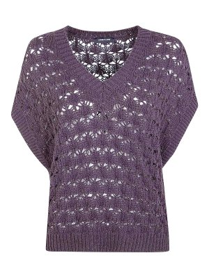 ANNECLAIRE: Strickpullover mit V-Ausschnitt - V-Pullover - Weiß
