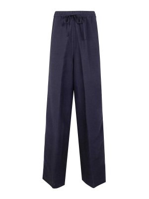 AVIU': pantaloni casual - Pantaloni in lino e viscosa ricamati