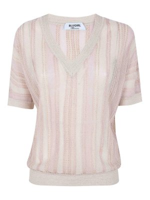 BLUGIRL: Suéteres con cuello pico - Suéter Cuello Redondo - Rosado