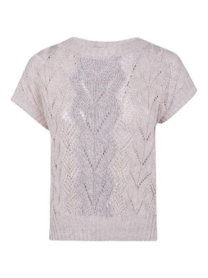 D.EXTERIOR: crew necks - Braids Linen Crystals Boat Neck Sweater