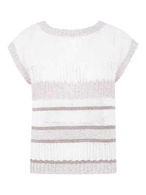D.EXTERIOR: U-Boot-Ausschnitt - U-Boot-Pullover - Weiß