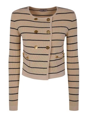 ELISABETTA FRANCHI: crew necks - Stripes Tricot Round Neck Sweater