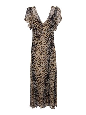 RIXO: maxi dresses - Bexley Dress Nina Leopard Brown